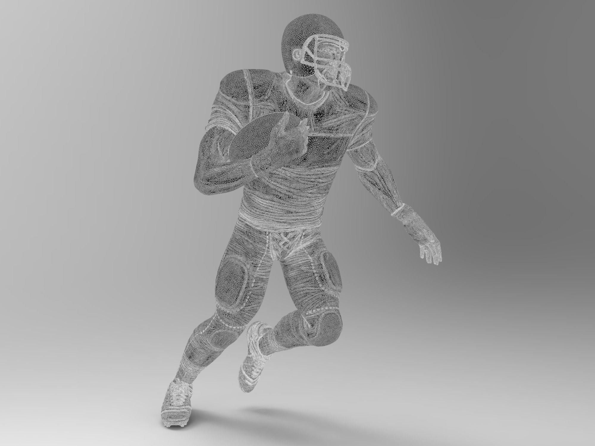 American footballer Pose 3D print model_4