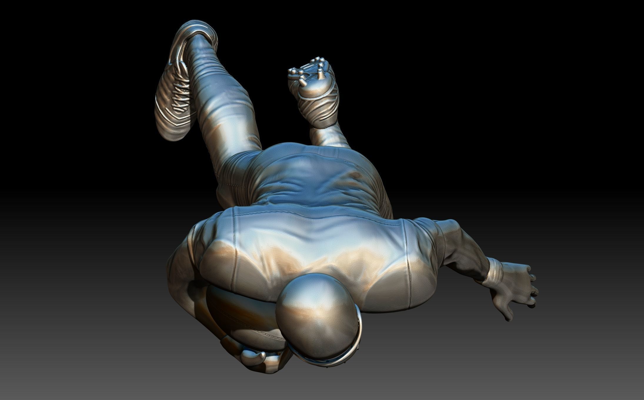 American footballer Pose 3D print model_13