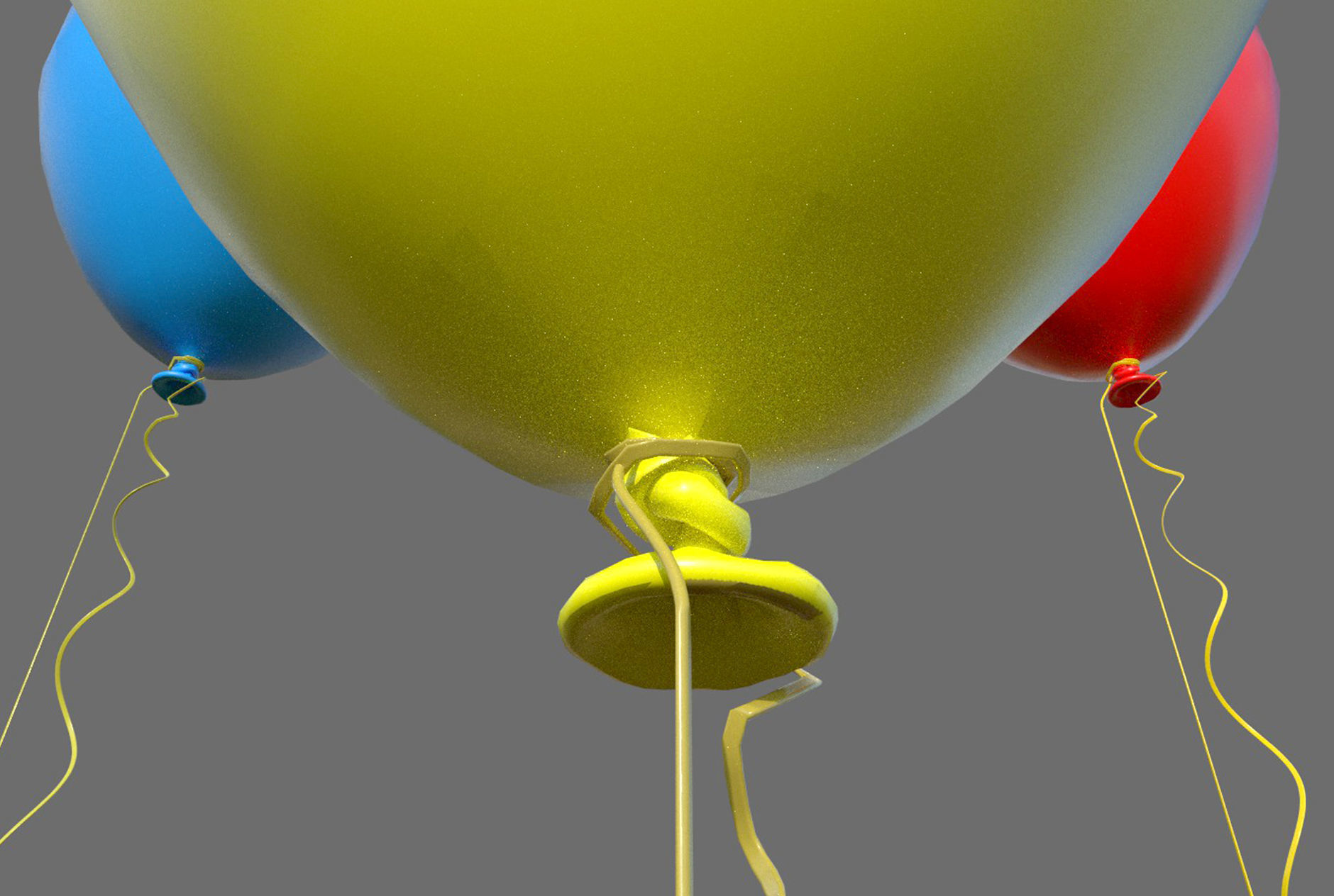 Balloon colorful balloons Low-poly 3D model_8