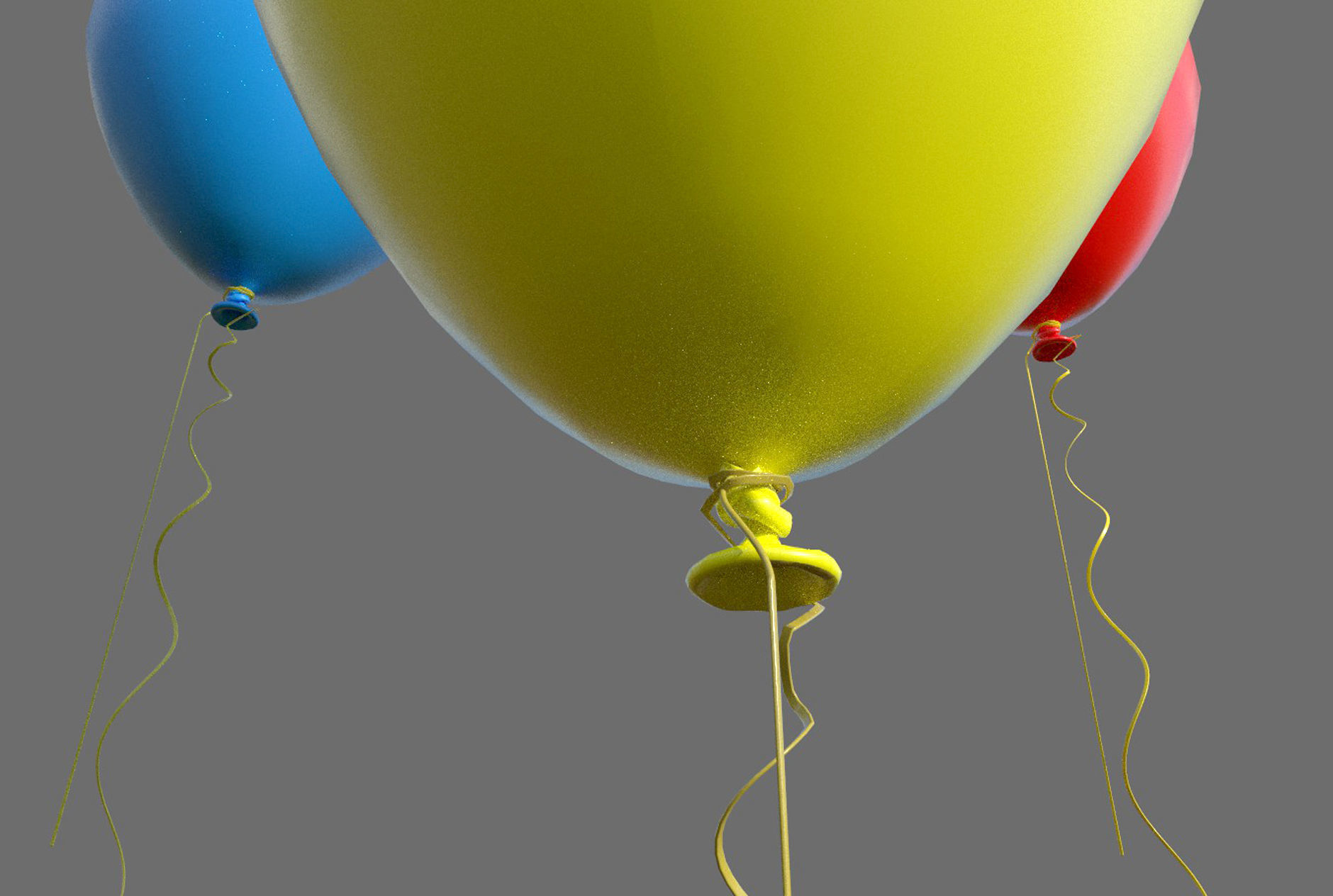 Balloon colorful balloons Low-poly 3D model_2