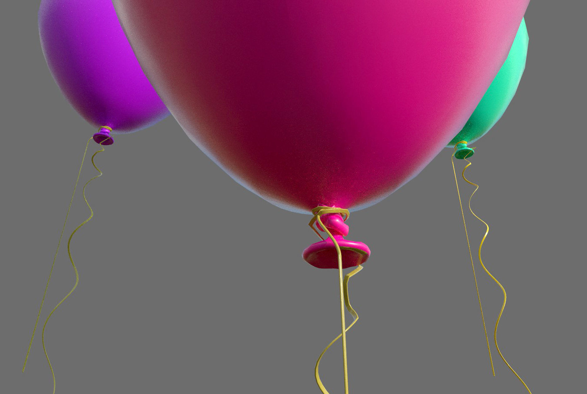 Balloon colorful balloons Low-poly 3D model_4