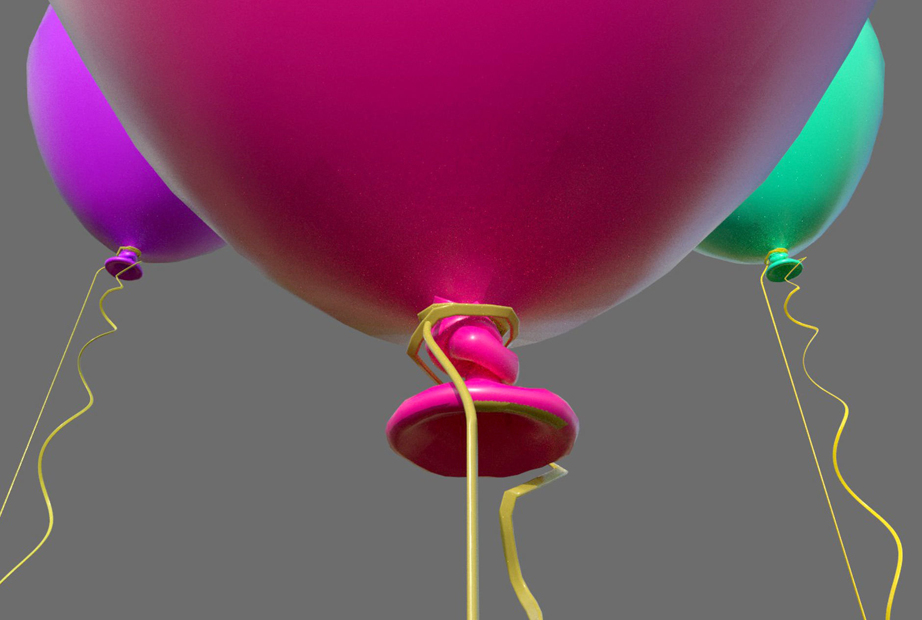 Balloon colorful balloons Low-poly 3D model_7