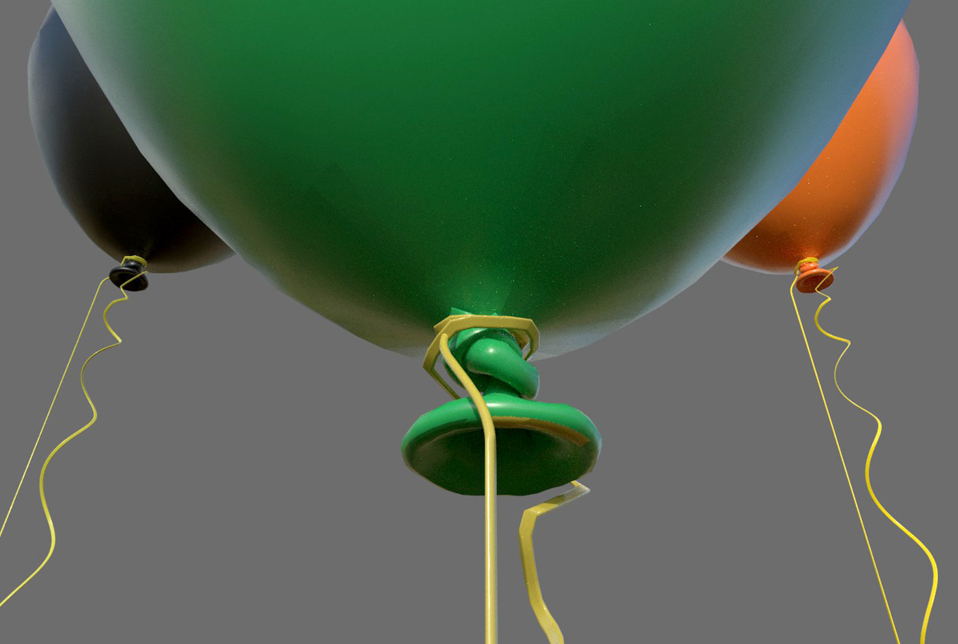 Balloon colorful balloons Low-poly 3D model_6