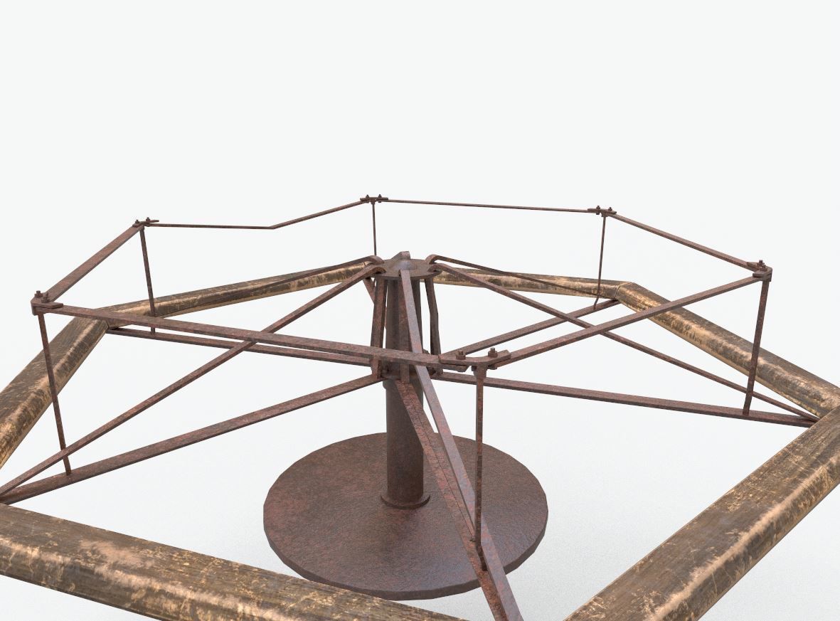 Old  Merry-Go Round 3D model_4