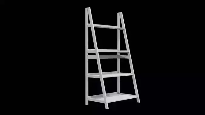 4 Tier Ladder Shelf-White