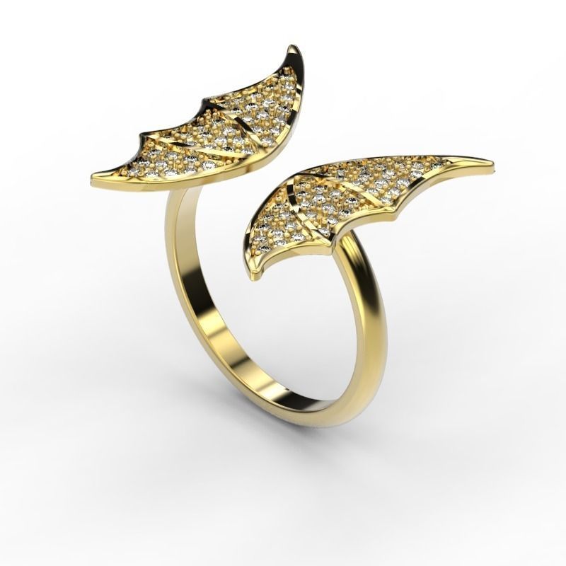 Wings ring 3D print model_1