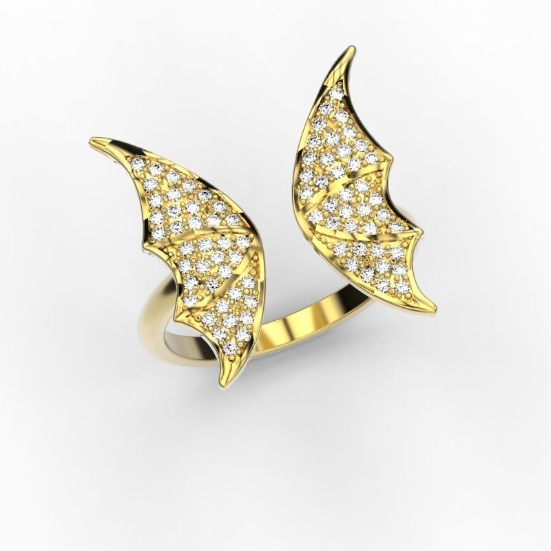 Wings ring 3D print model_2