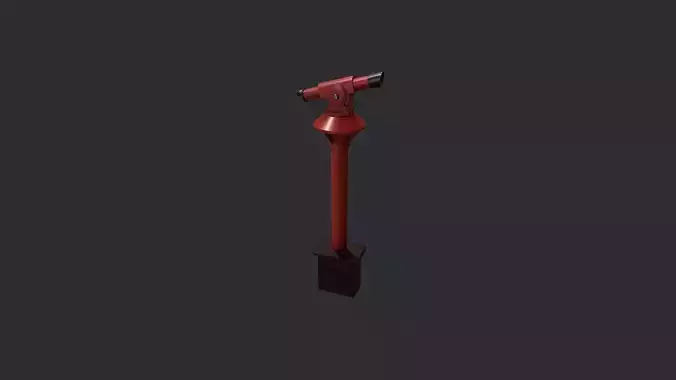 Red Beach Telescope Low-poly 3D model