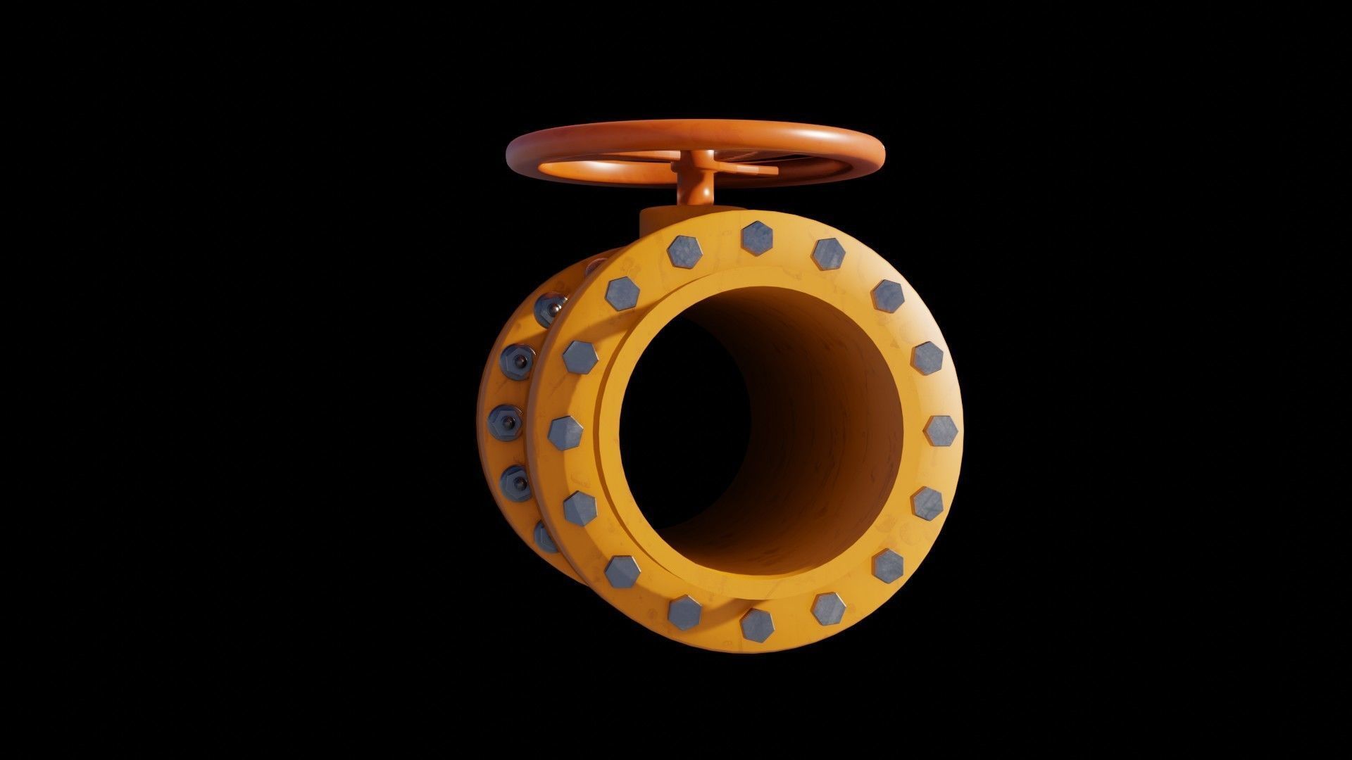 Industrial valve 3D model Low-poly 3D model_32