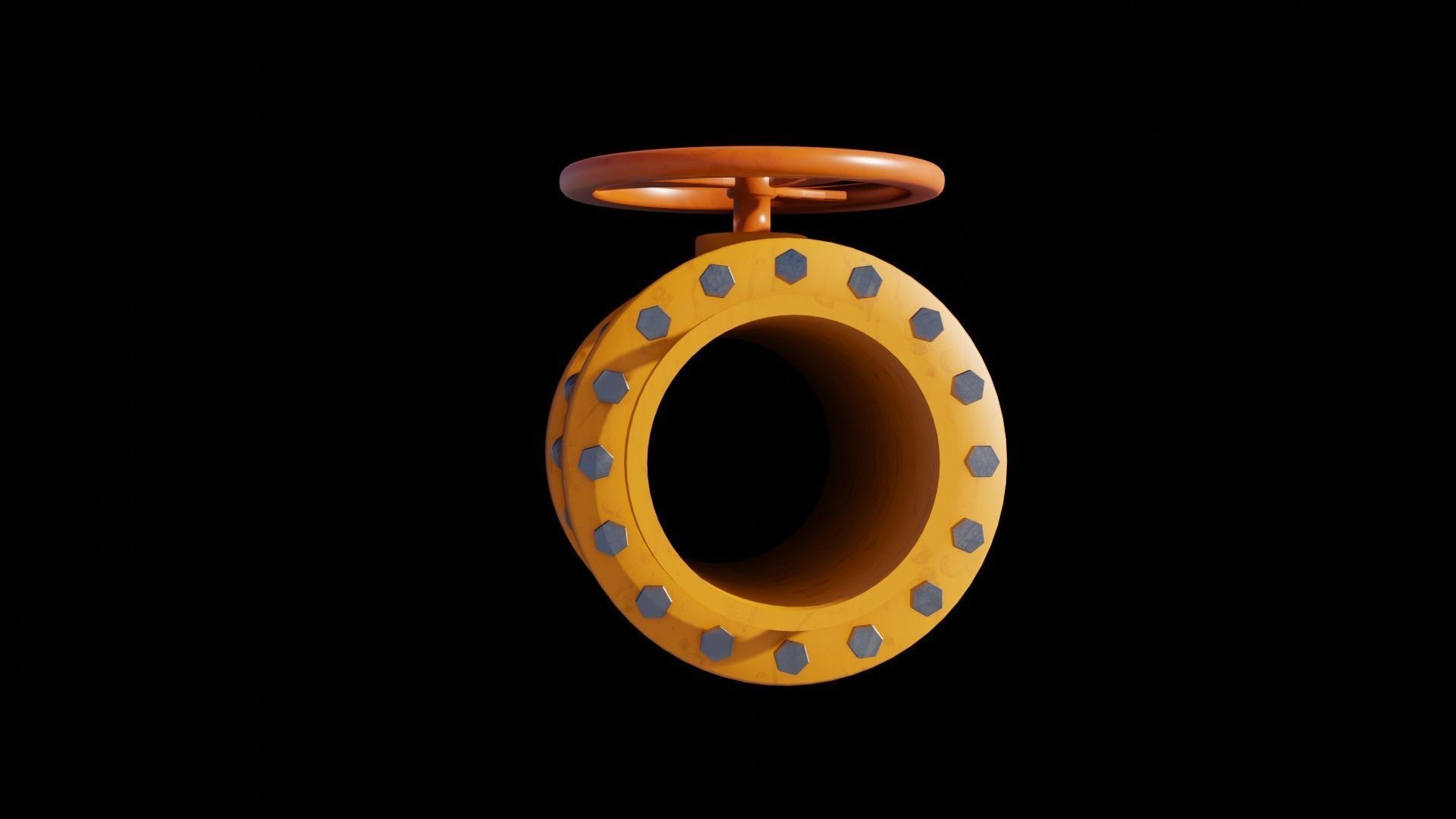 Industrial valve 3D model Low-poly 3D model_35