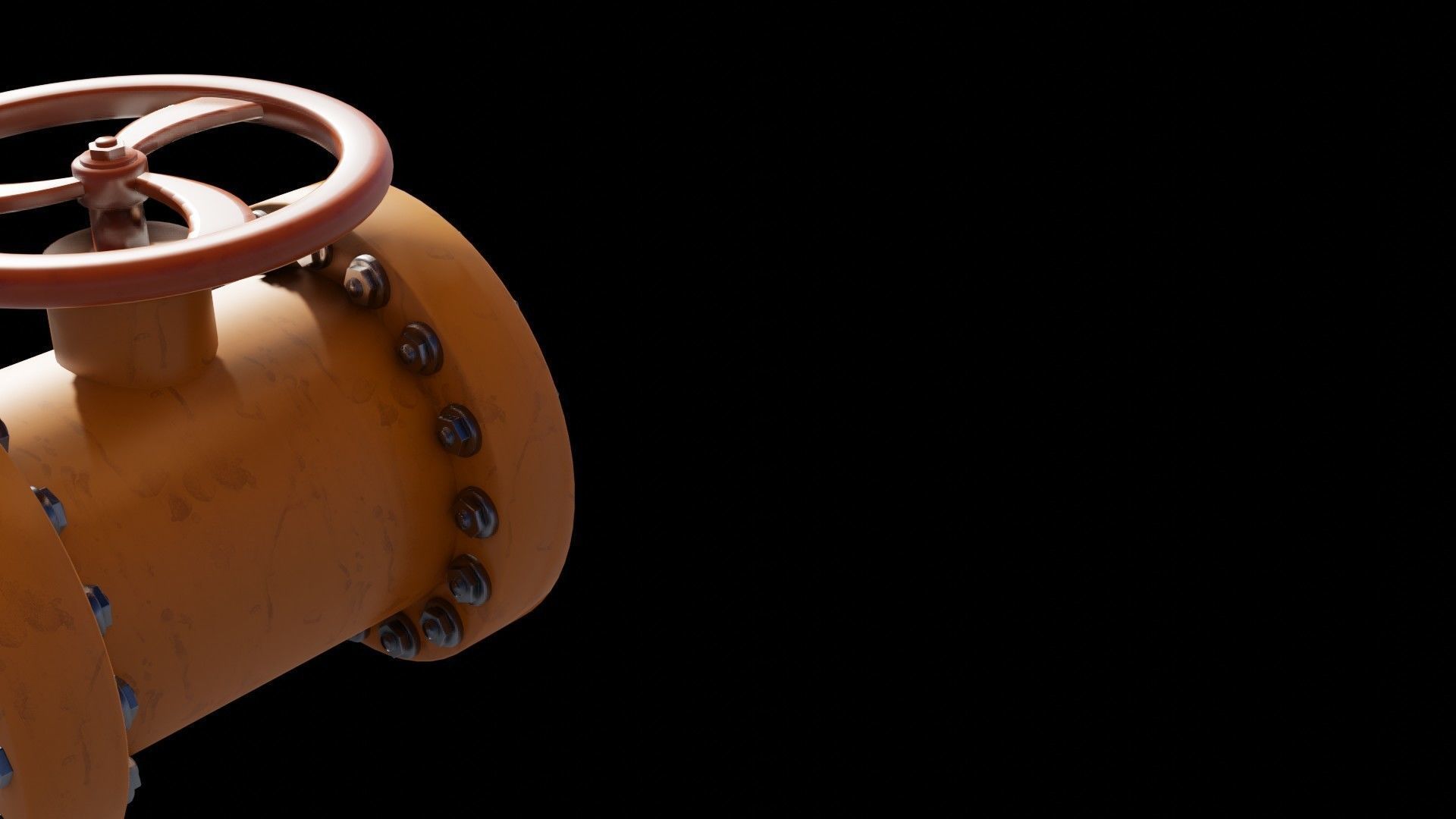 Industrial valve 3D model Low-poly 3D model_8