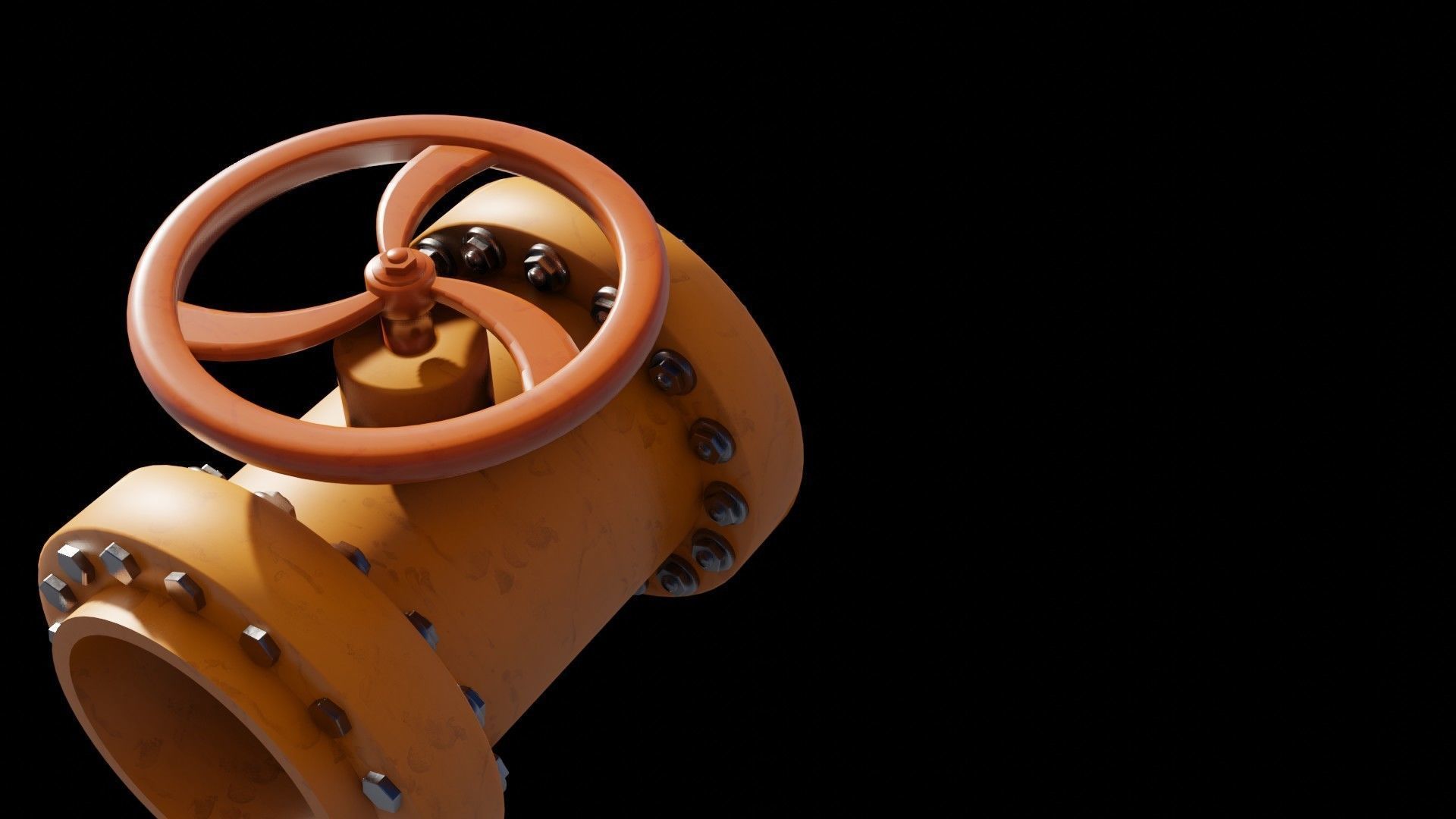 Industrial valve 3D model Low-poly 3D model_9