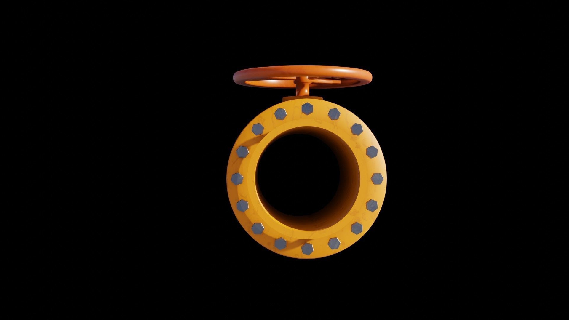 Industrial valve 3D model Low-poly 3D model_34