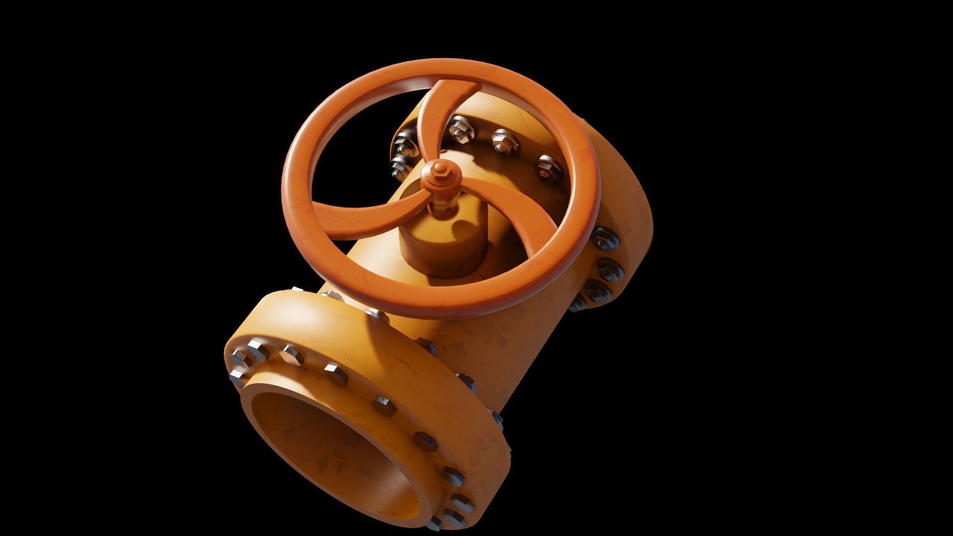 Industrial valve 3D model Low-poly 3D model_3