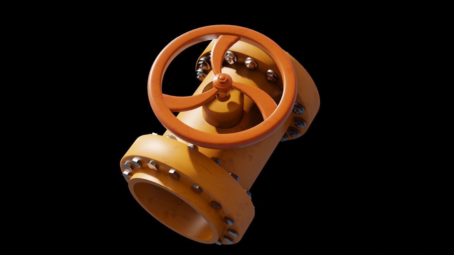 Industrial valve 3D model Low-poly 3D model_2