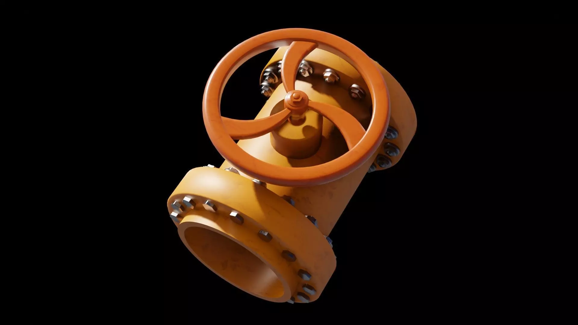 Industrial valve 3D model Low-poly 3D model_0