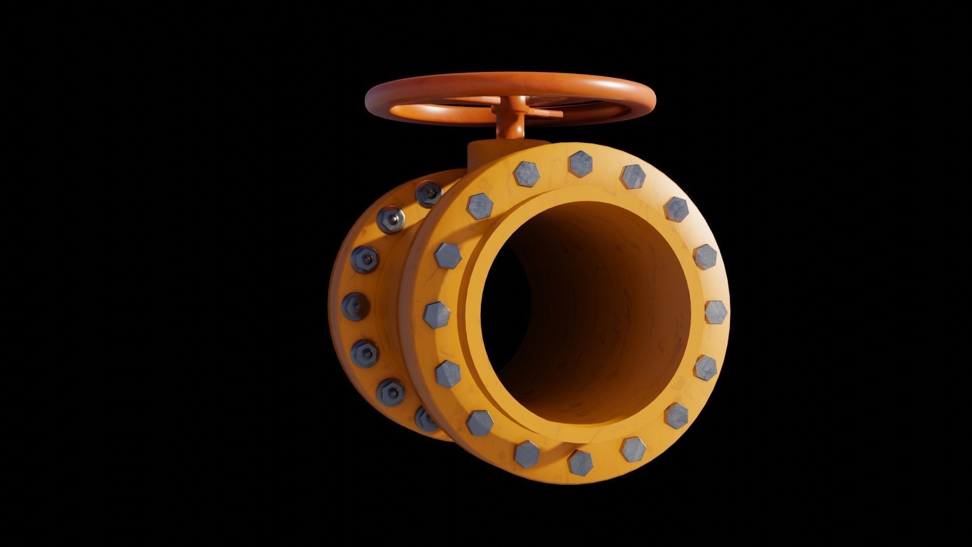 Industrial valve 3D model Low-poly 3D model_23