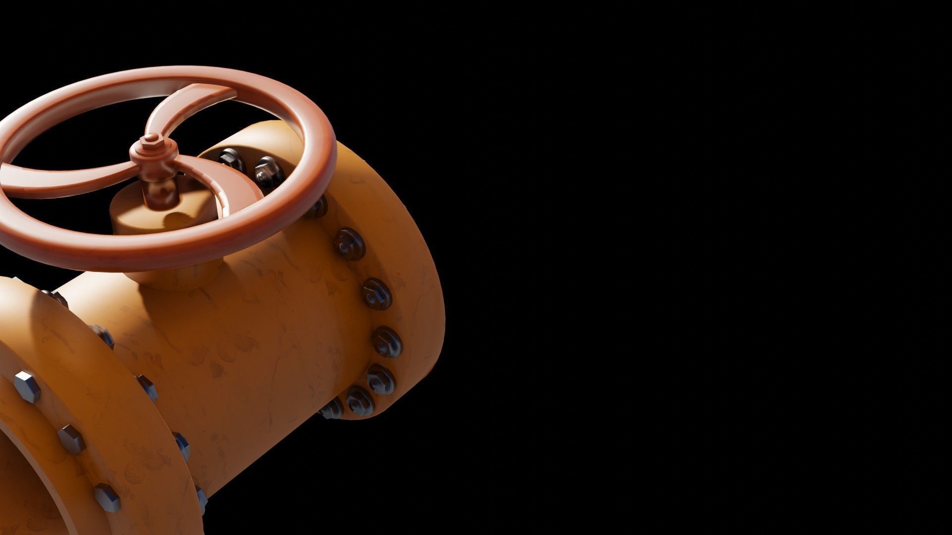 Industrial valve 3D model Low-poly 3D model_11