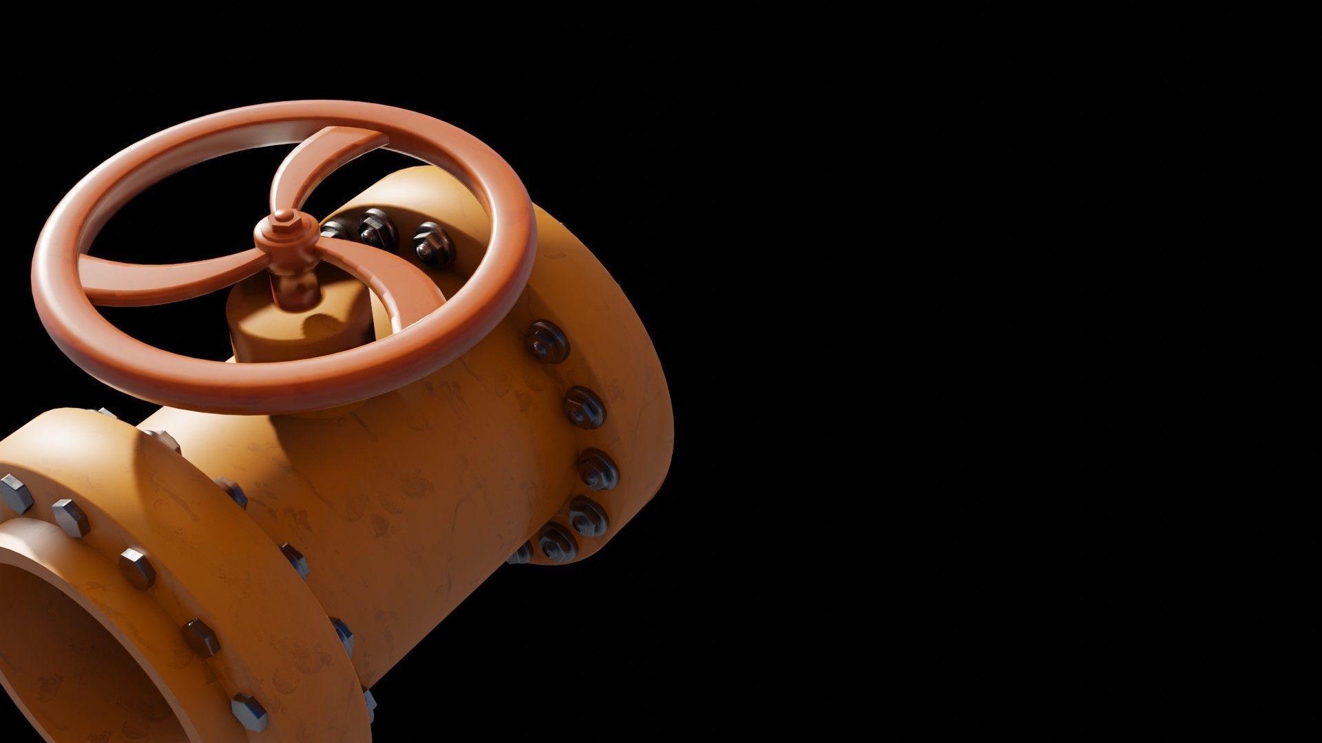 Industrial valve 3D model Low-poly 3D model_13