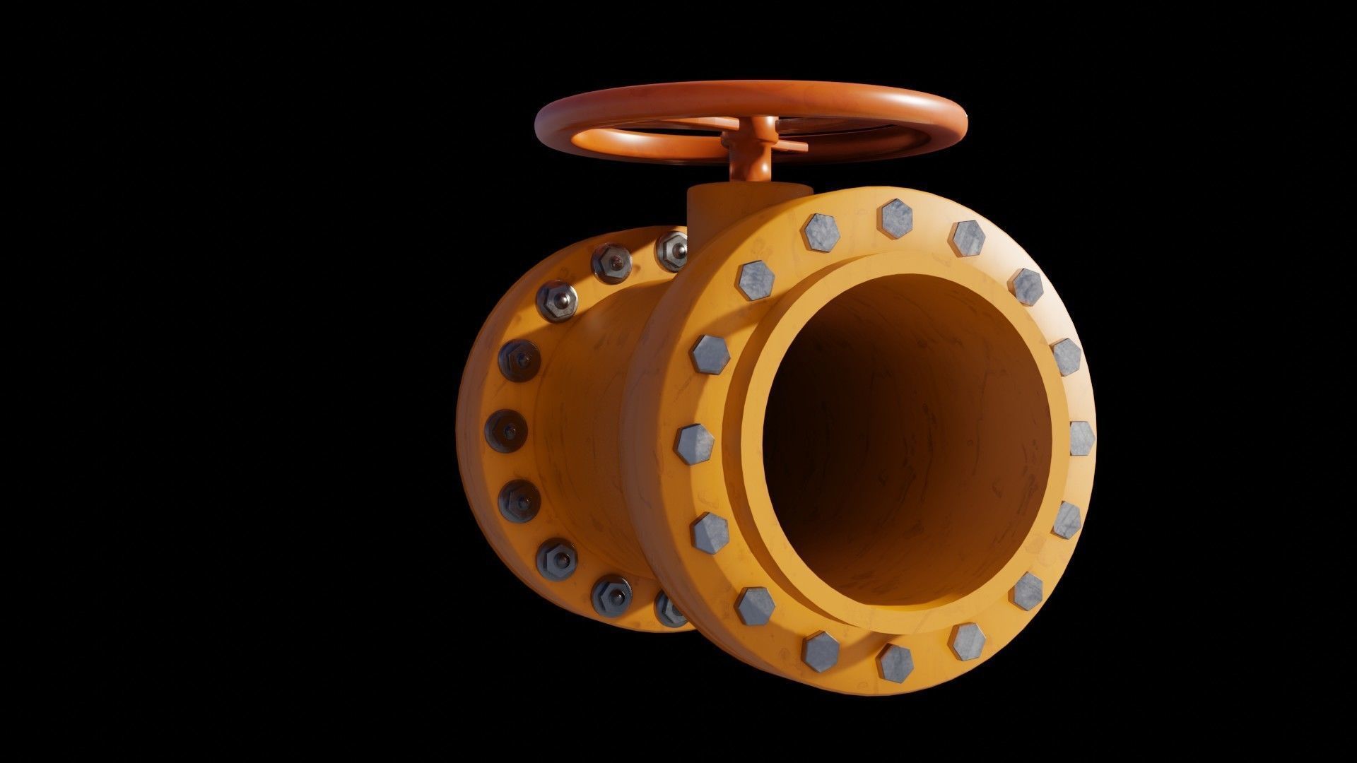 Industrial valve 3D model Low-poly 3D model_29