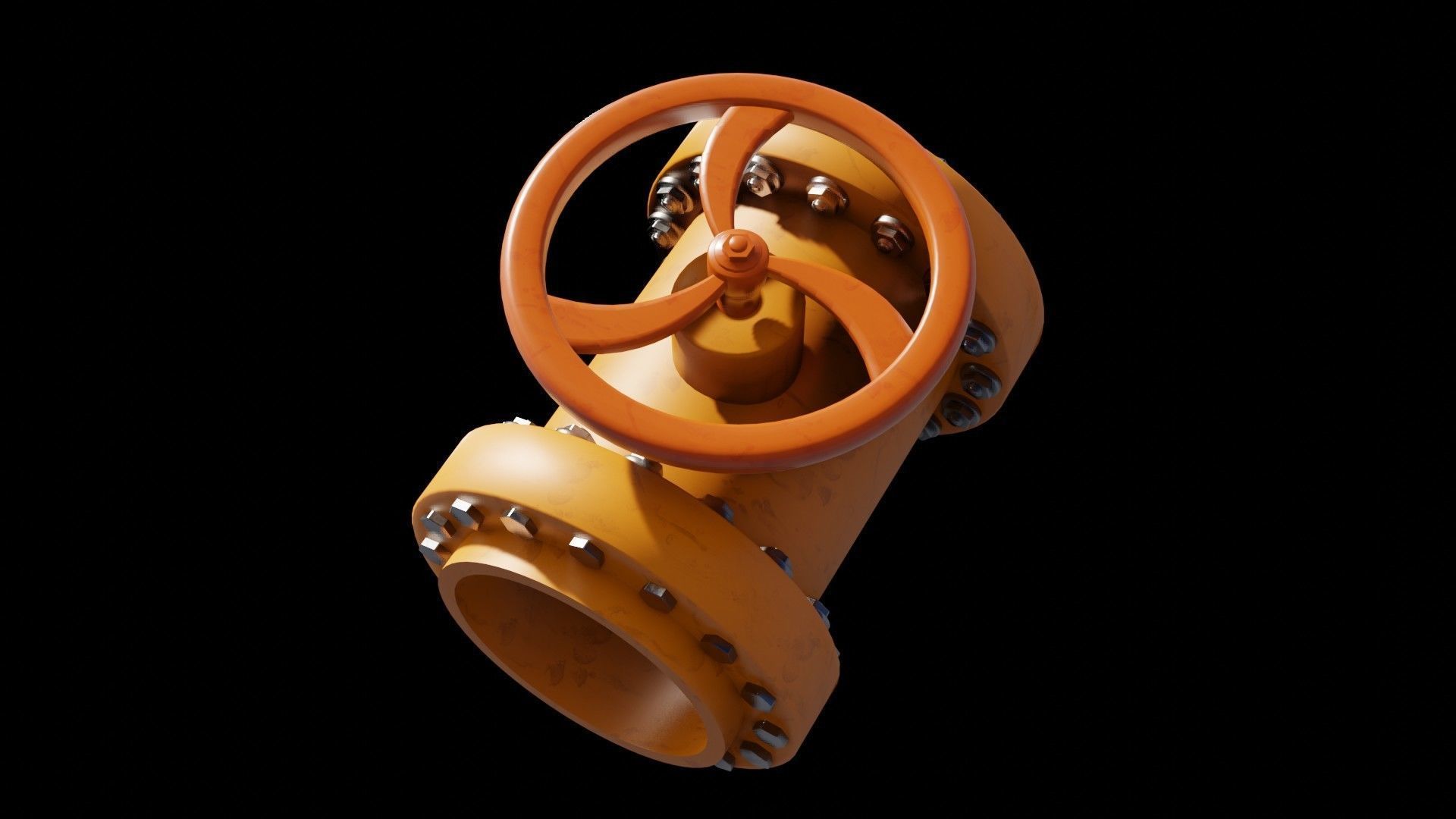 Industrial valve 3D model Low-poly 3D model_1