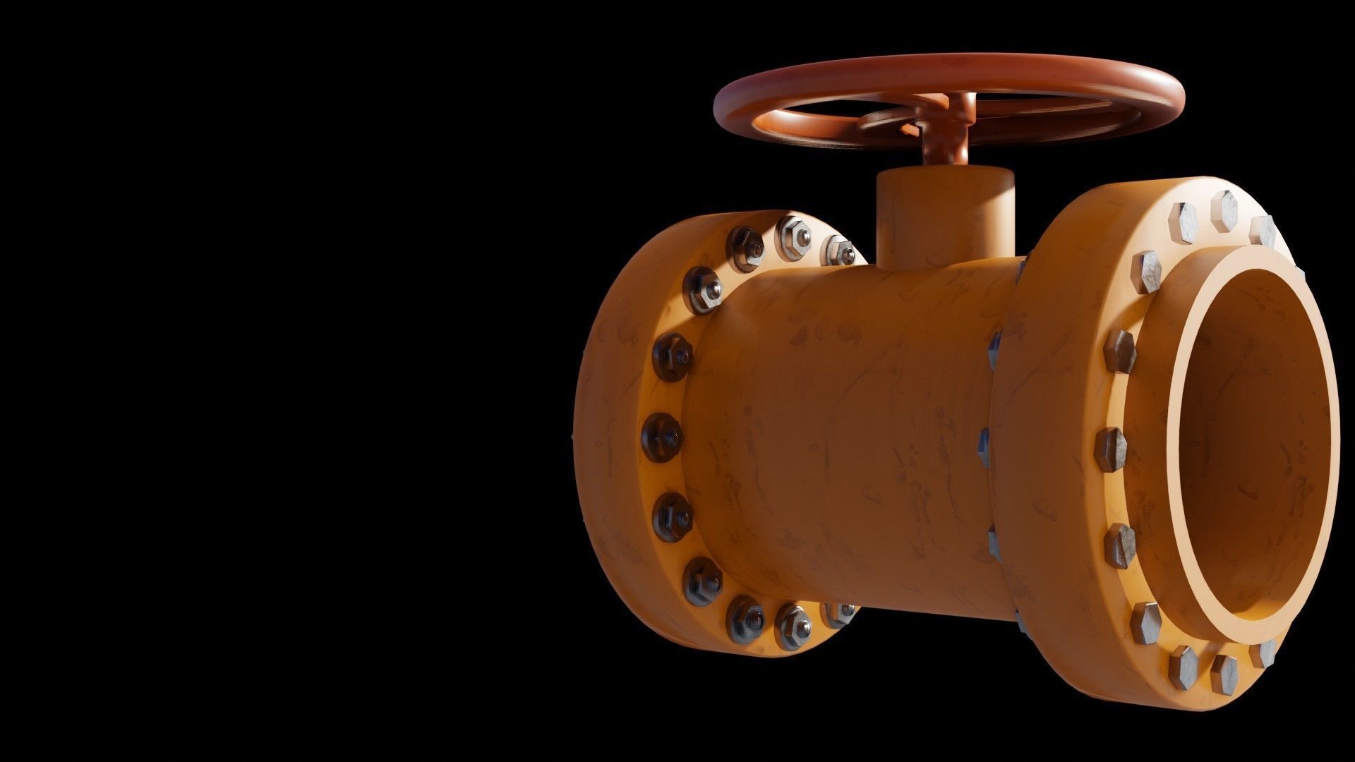 Industrial valve 3D model Low-poly 3D model_27