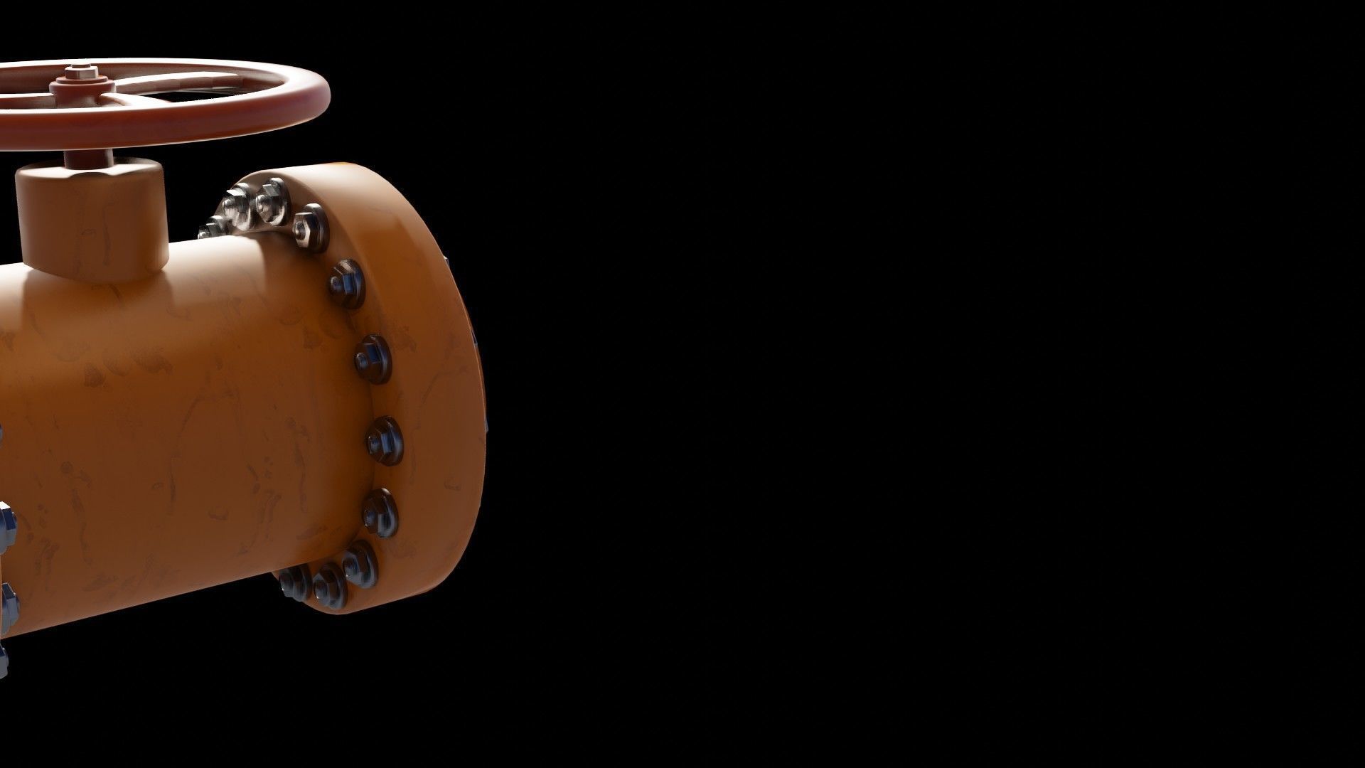 Industrial valve 3D model Low-poly 3D model_7