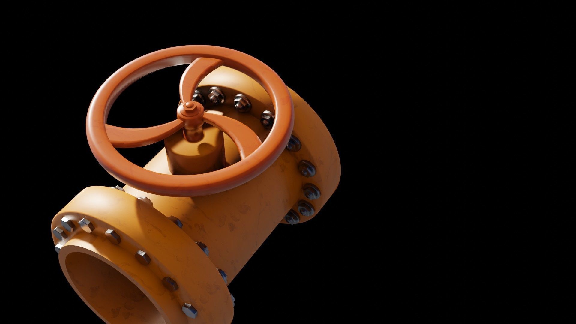 Industrial valve 3D model Low-poly 3D model_6