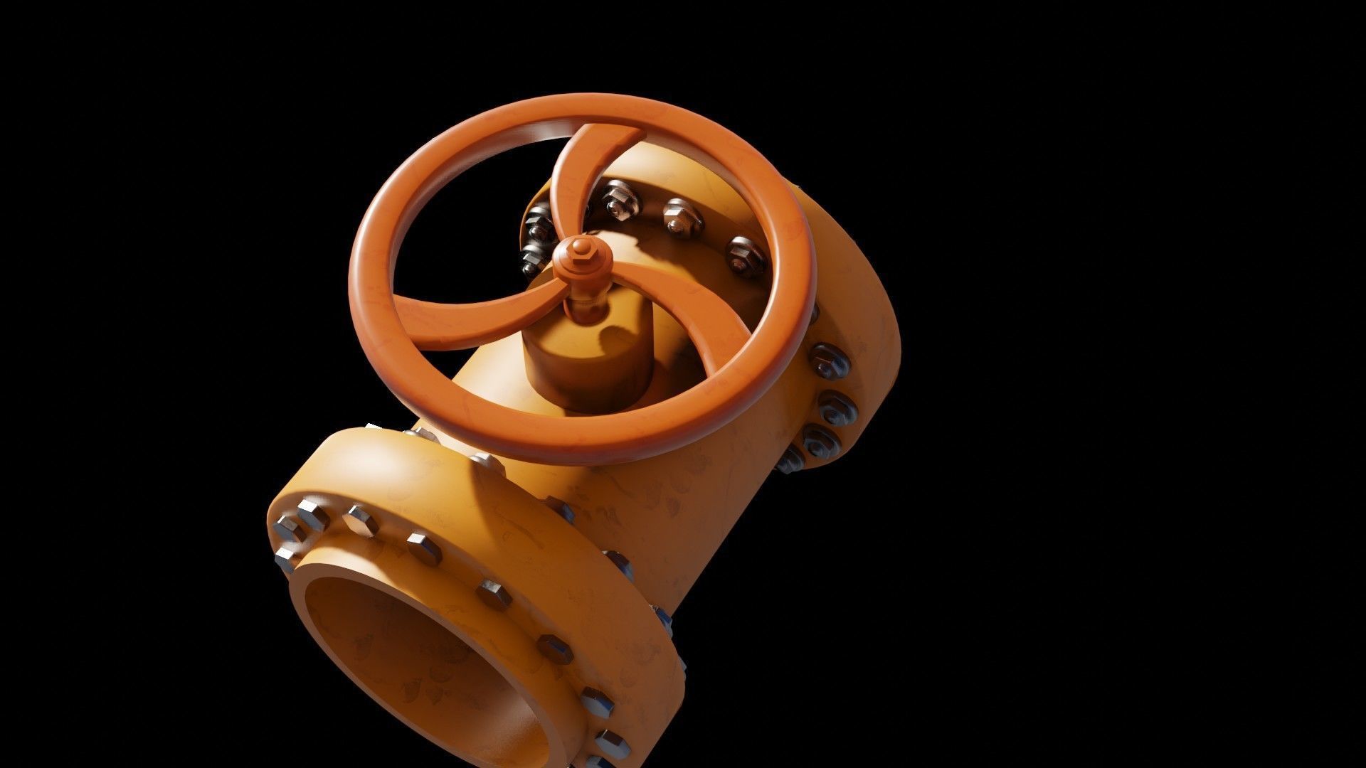 Industrial valve 3D model Low-poly 3D model_4