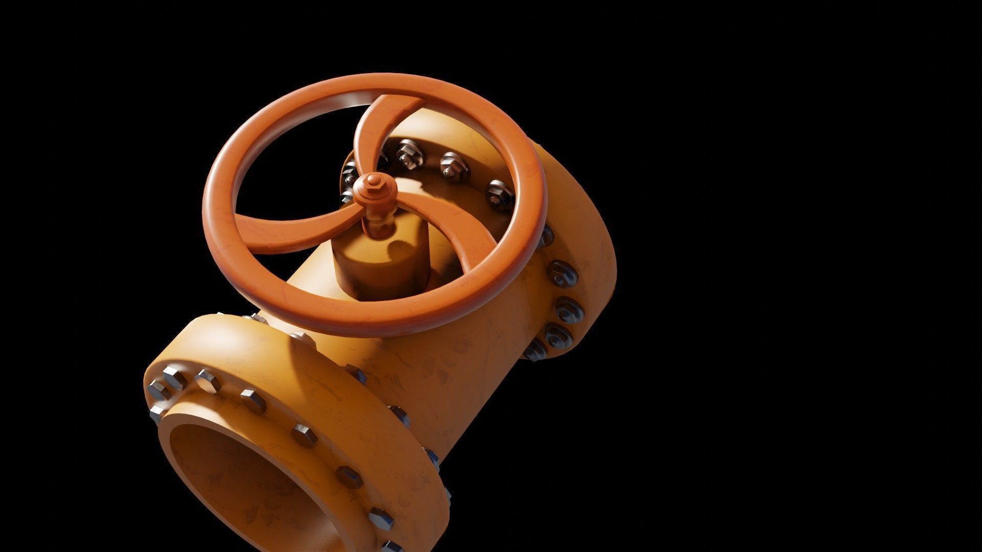 Industrial valve 3D model Low-poly 3D model_5