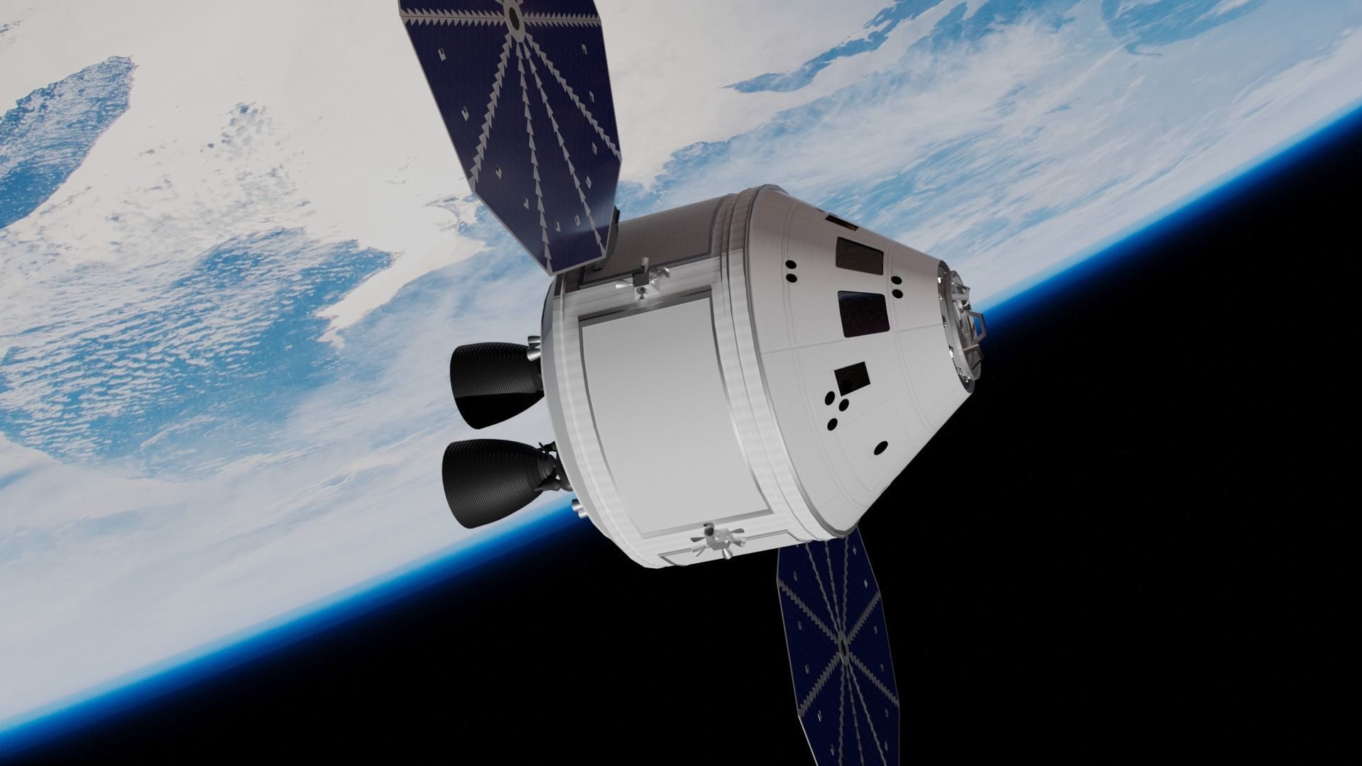 Crew Exploration Vehicle Space Capsule CEV Low-poly 3D model_4