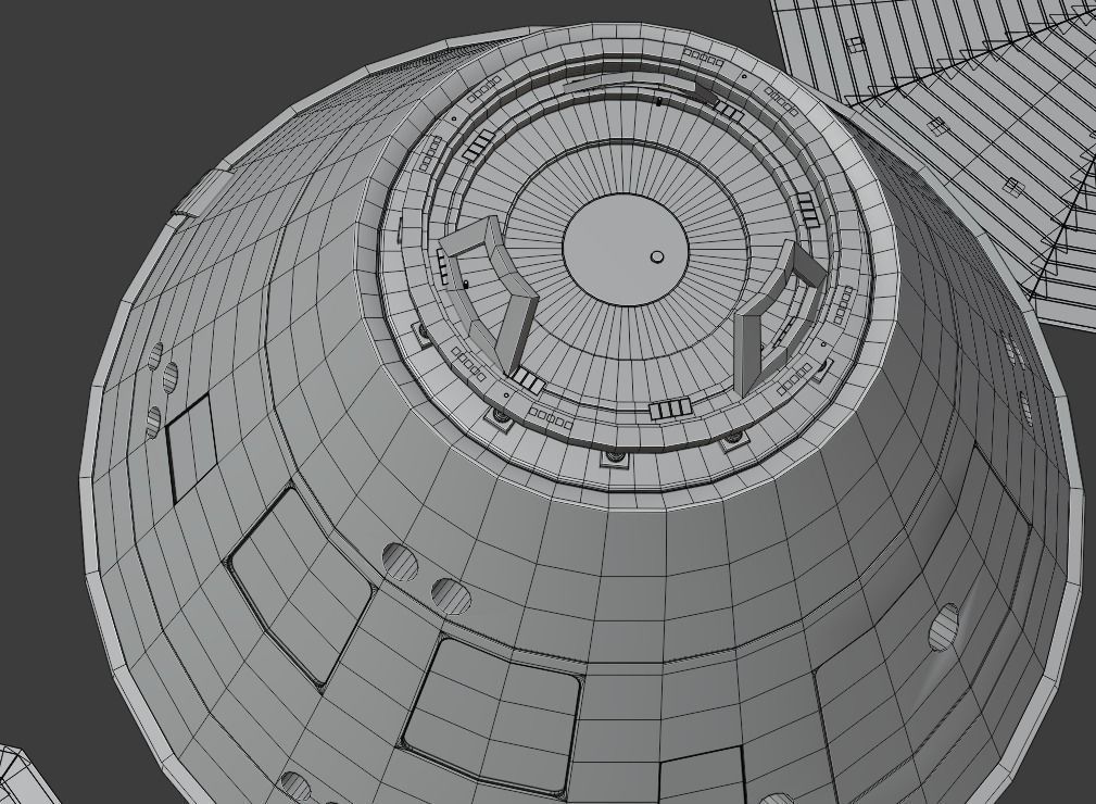 Crew Exploration Vehicle Space Capsule CEV Low-poly 3D model_11