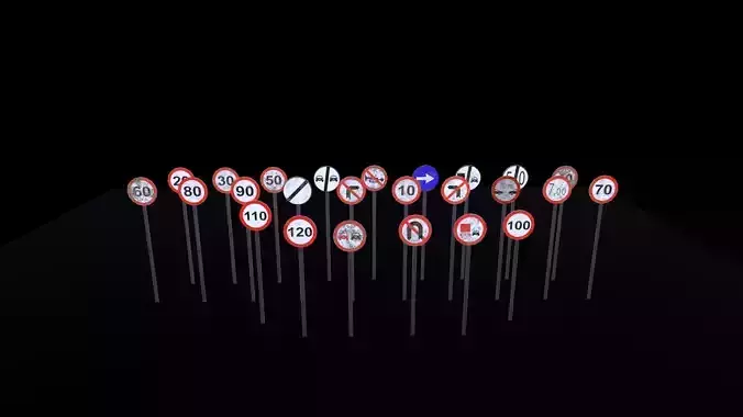 Traffic Sign Pack 001 25 Pieces