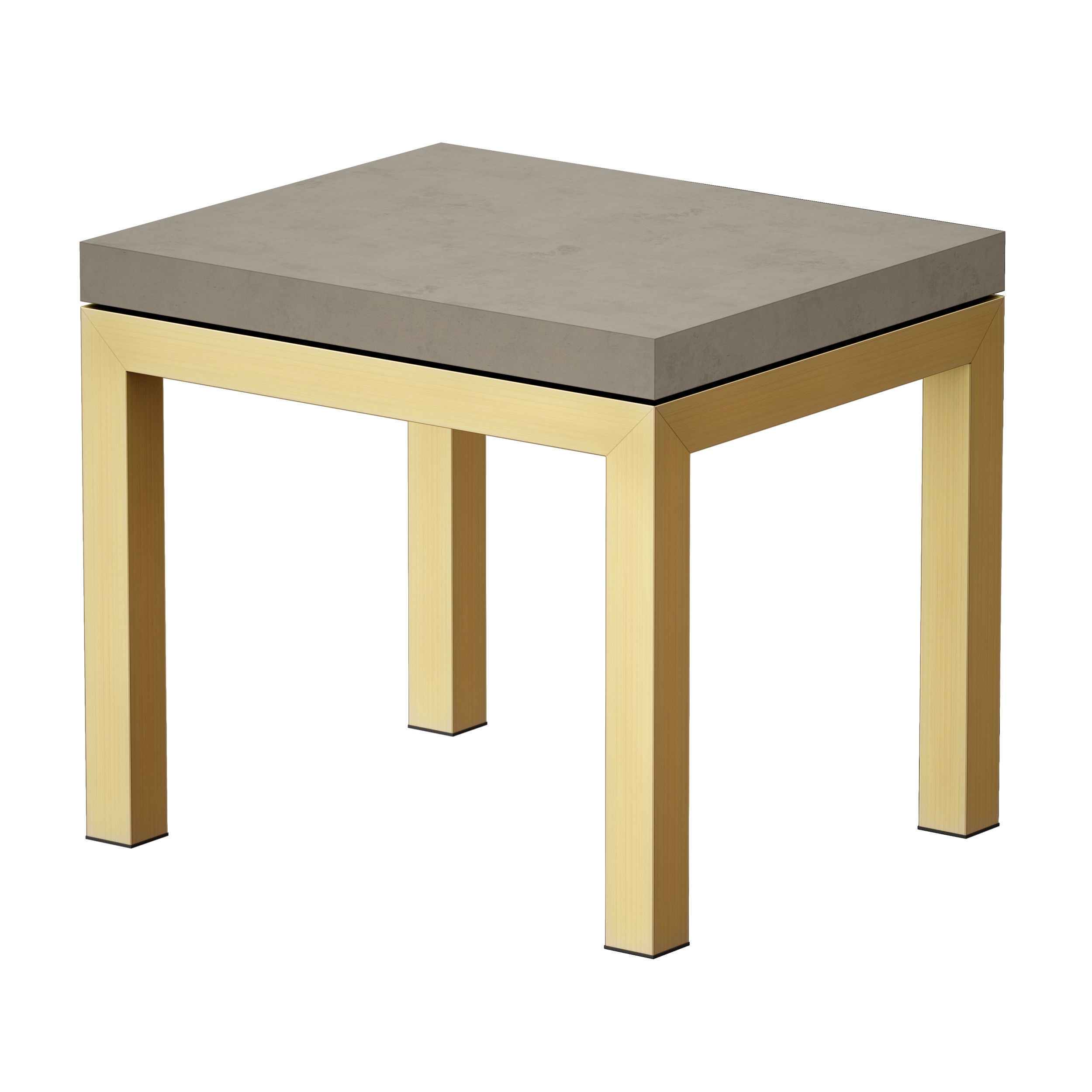 Parsons Concrete Top Brass Base End Table Crate and Barrel 3D model_3