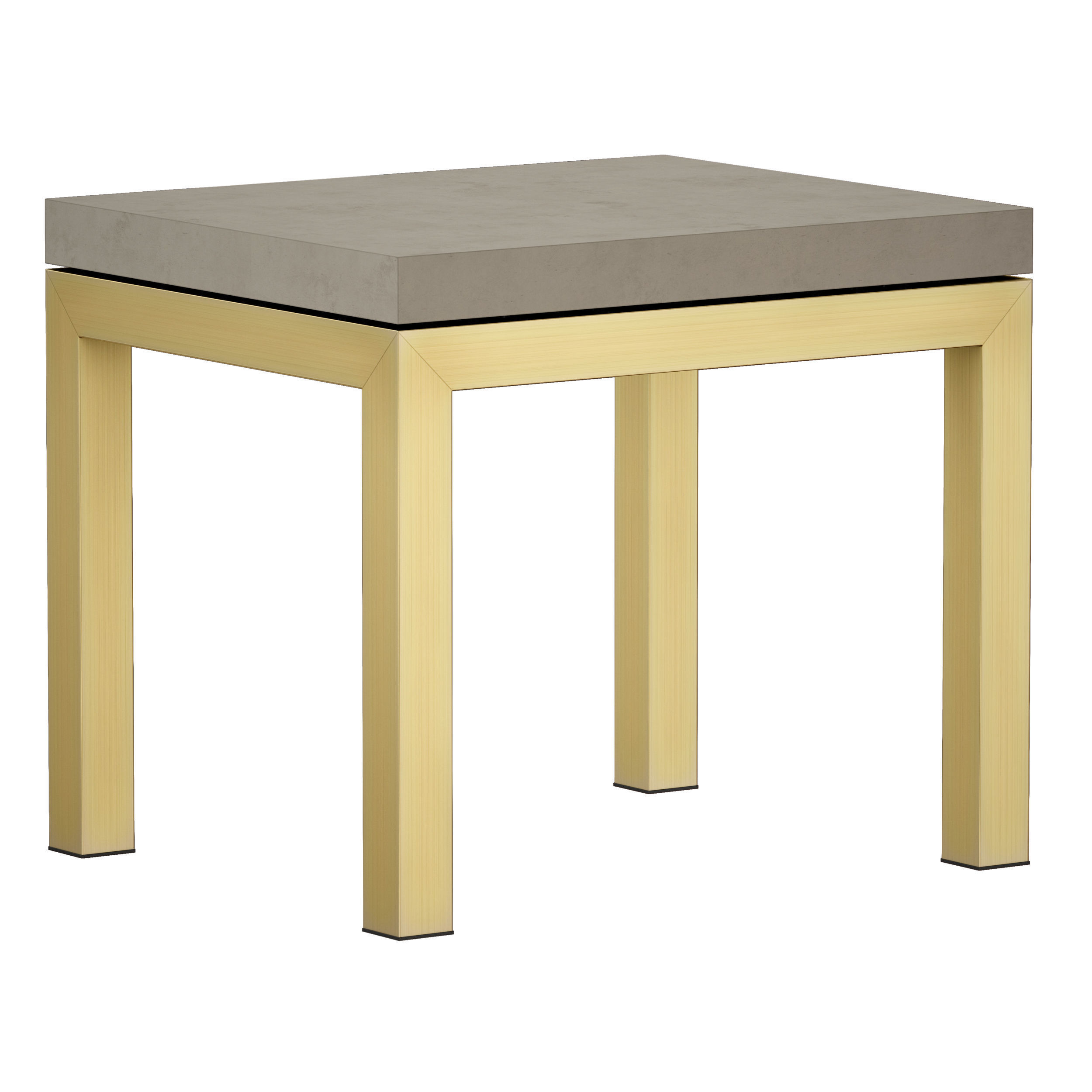 Parsons Concrete Top Brass Base End Table Crate and Barrel 3D model_6