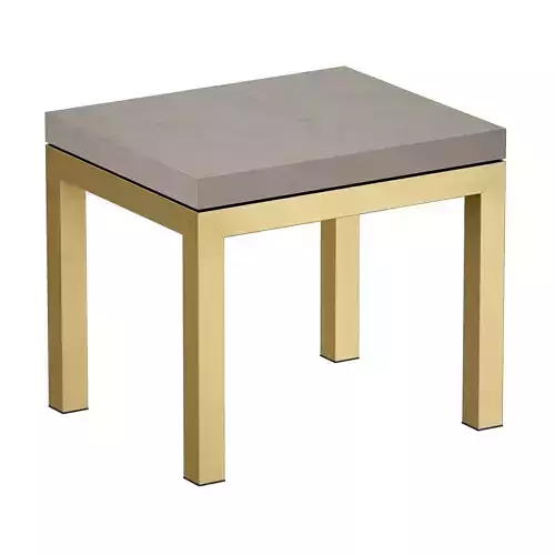 Parsons Concrete Top Brass Base End Table Crate and Barrel