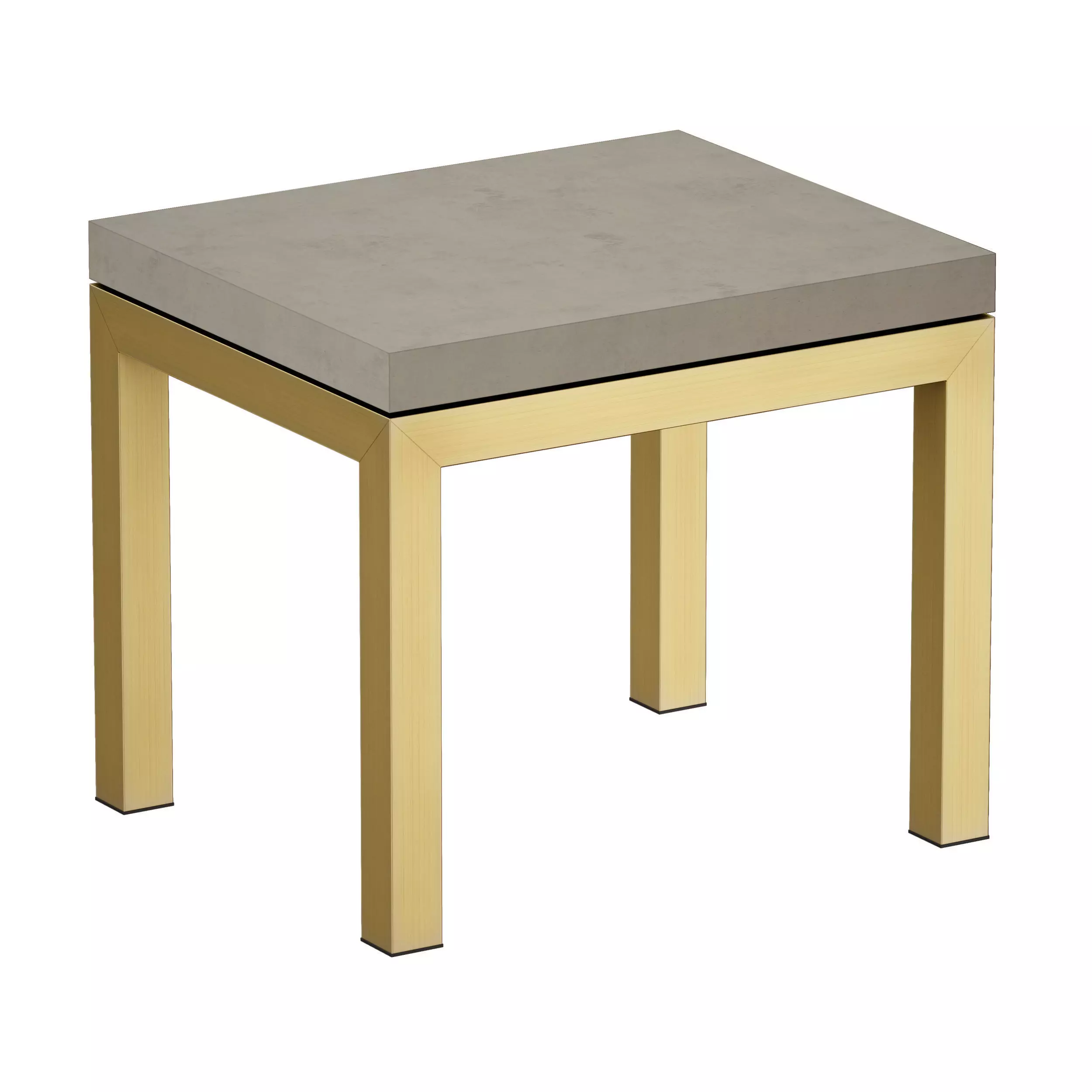 Parsons Concrete Top Brass Base End Table Crate and Barrel 3D model_0