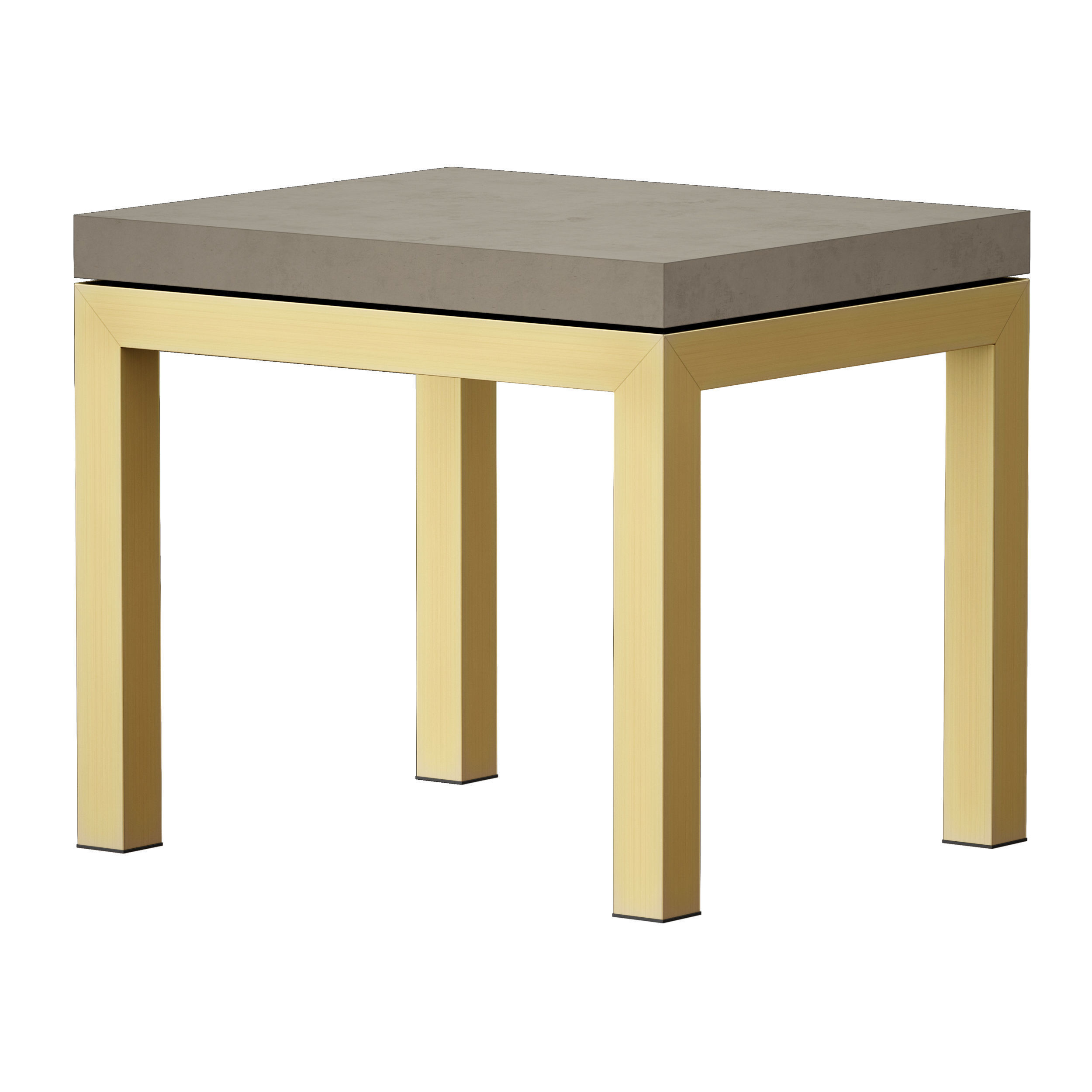 Parsons Concrete Top Brass Base End Table Crate and Barrel 3D model_7