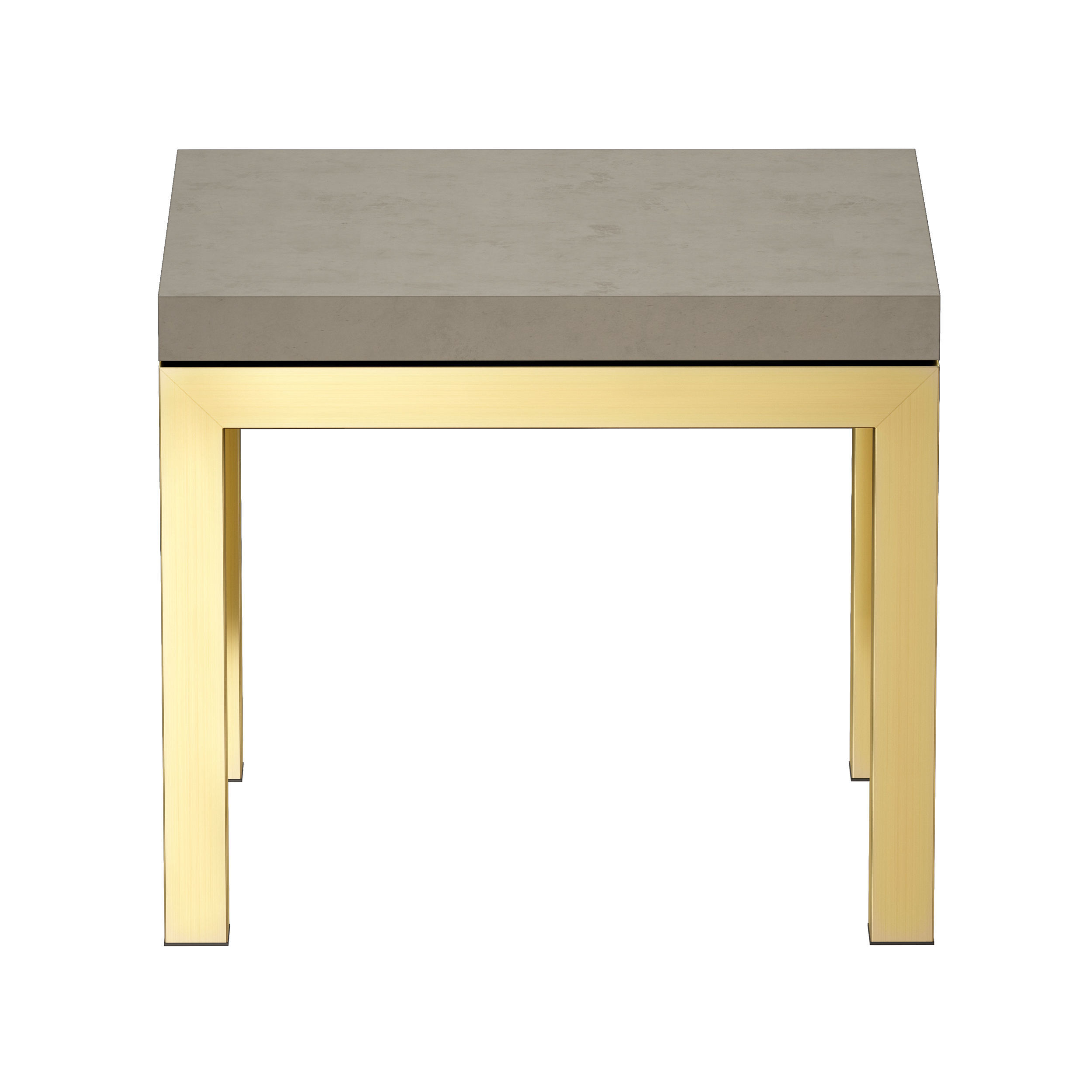 Parsons Concrete Top Brass Base End Table Crate and Barrel 3D model_2