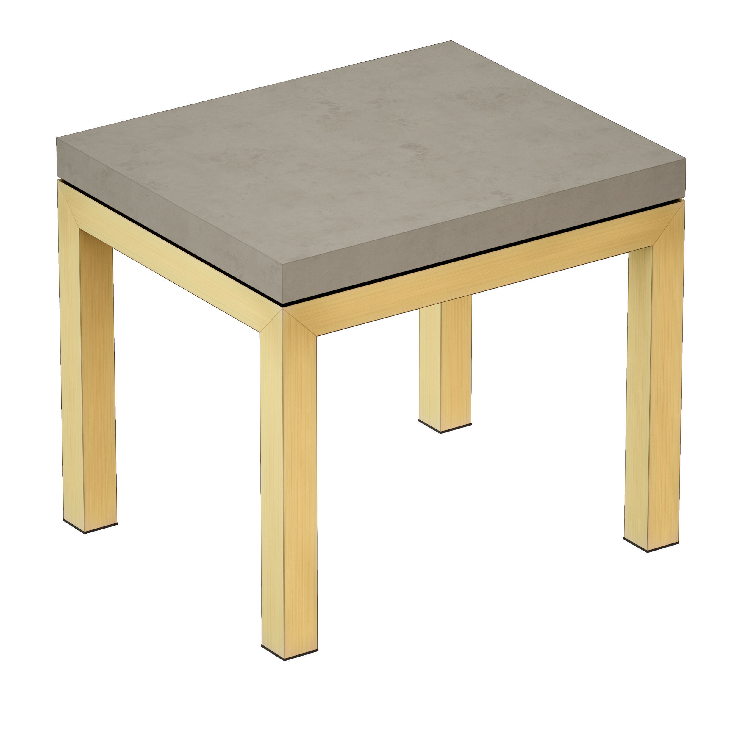 Parsons Concrete Top Brass Base End Table Crate and Barrel 3D model_5