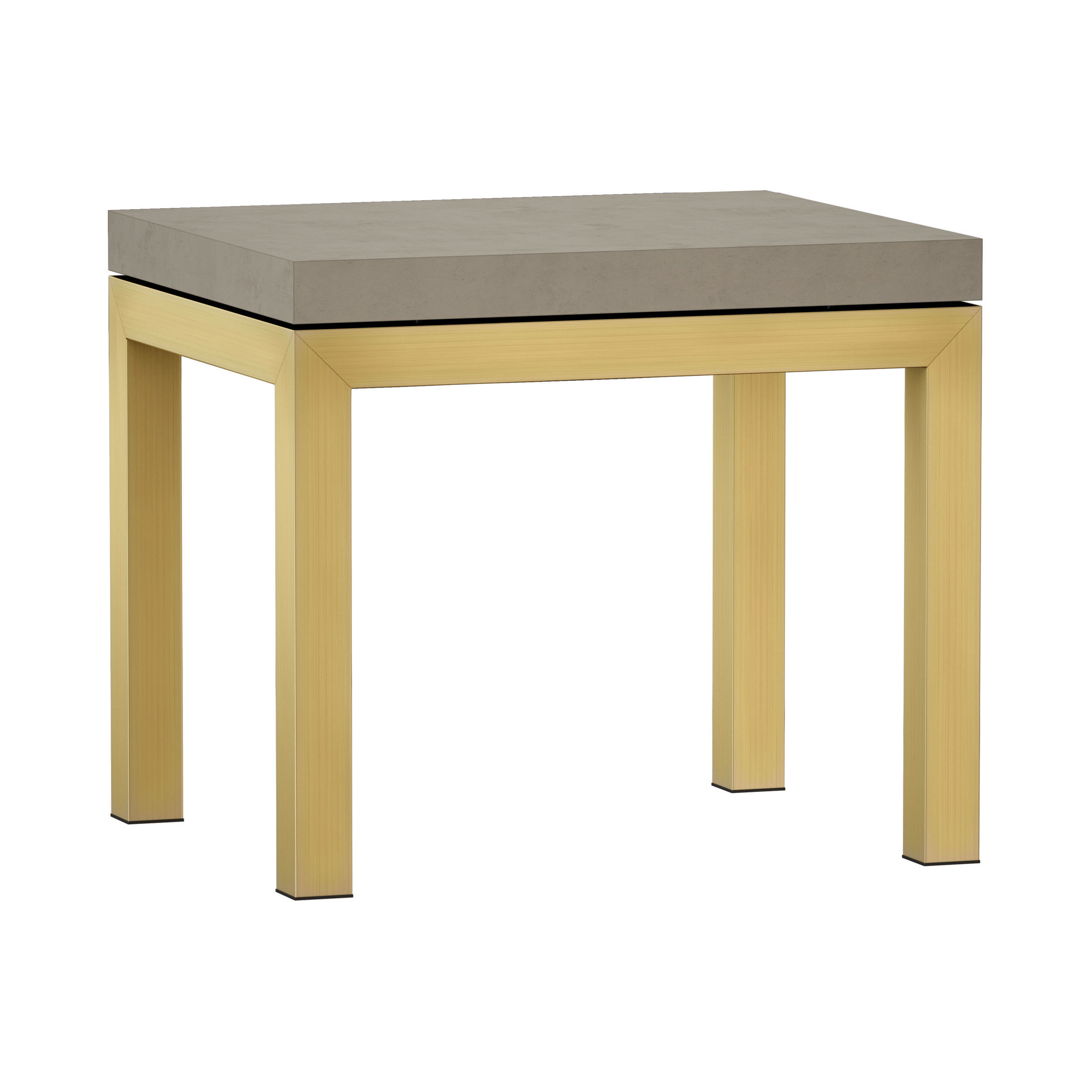 Parsons Concrete Top Brass Base End Table Crate and Barrel 3D model_1
