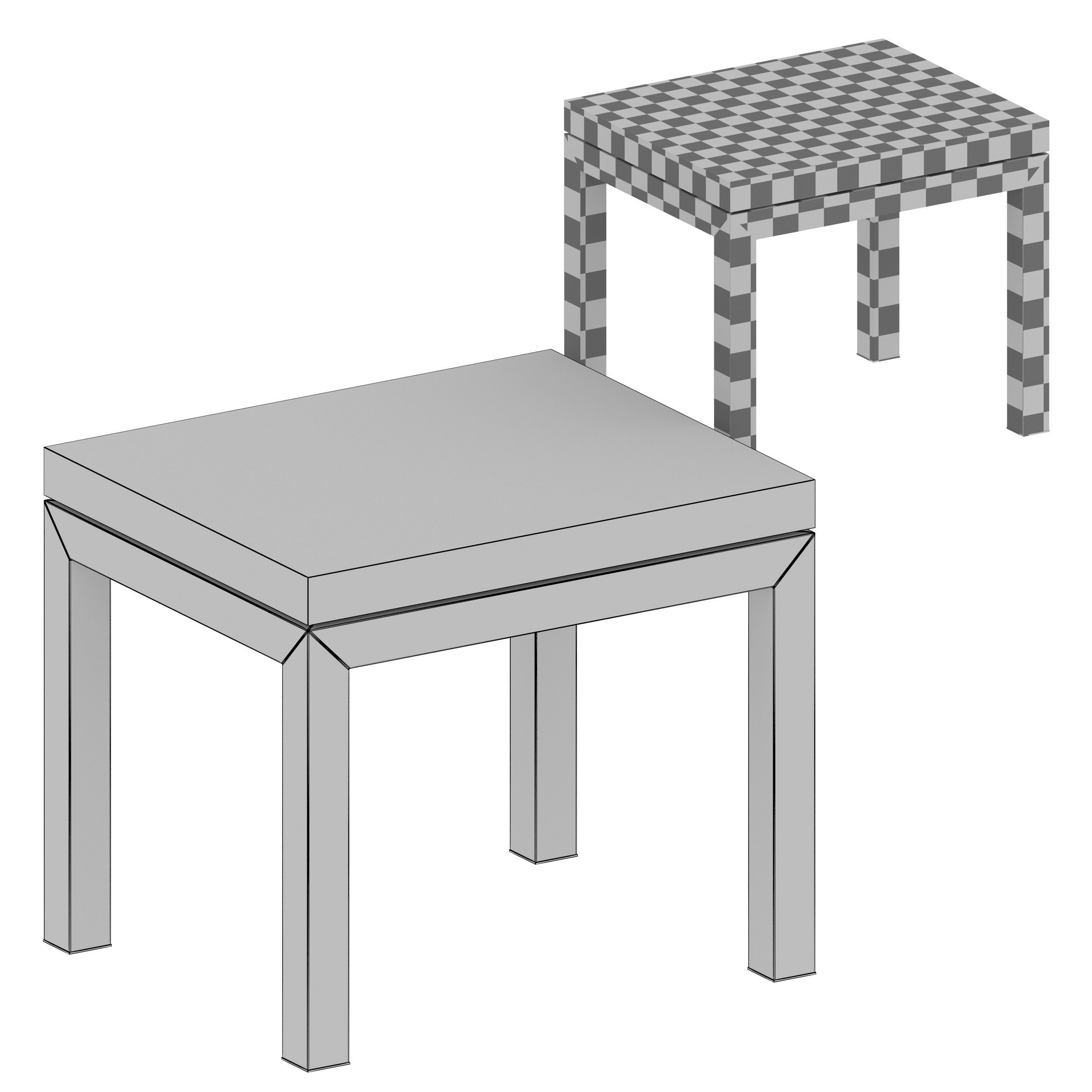 Parsons Concrete Top Brass Base End Table Crate and Barrel 3D model_8