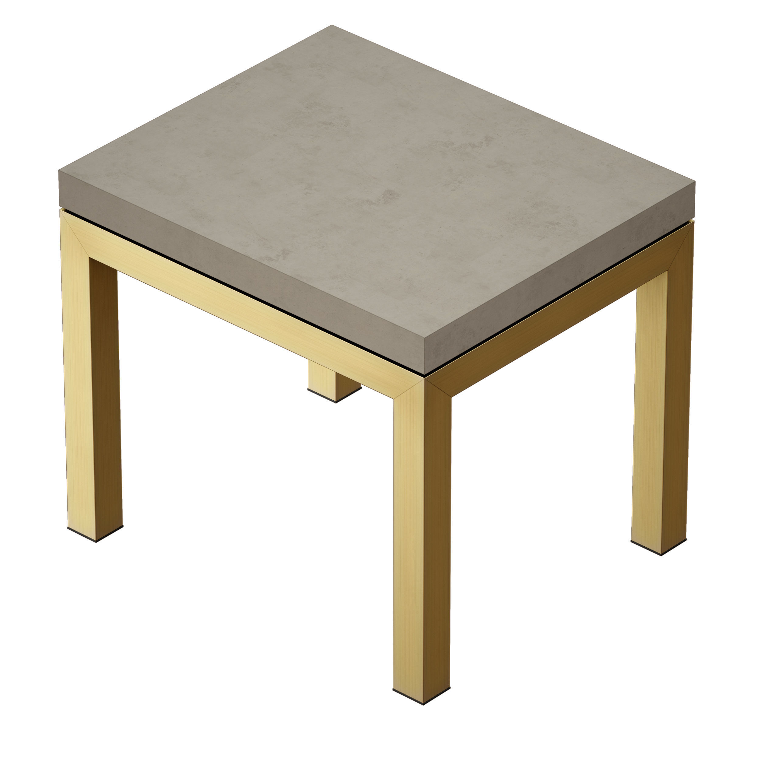 Parsons Concrete Top Brass Base End Table Crate and Barrel 3D model_4