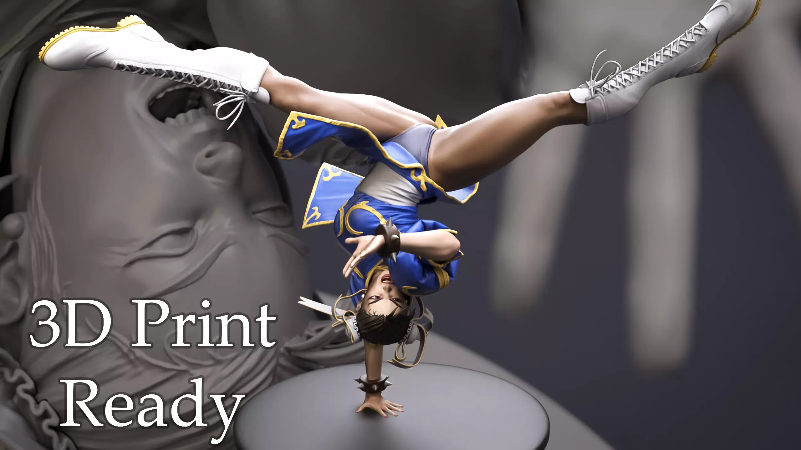 Chun-Li Spinning Bird Kick FanArt for 3D Print 3D print model_0