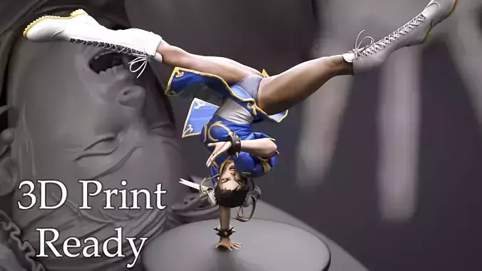 Chun-Li Spinning Bird Kick FanArt for 3D Print 3D print model