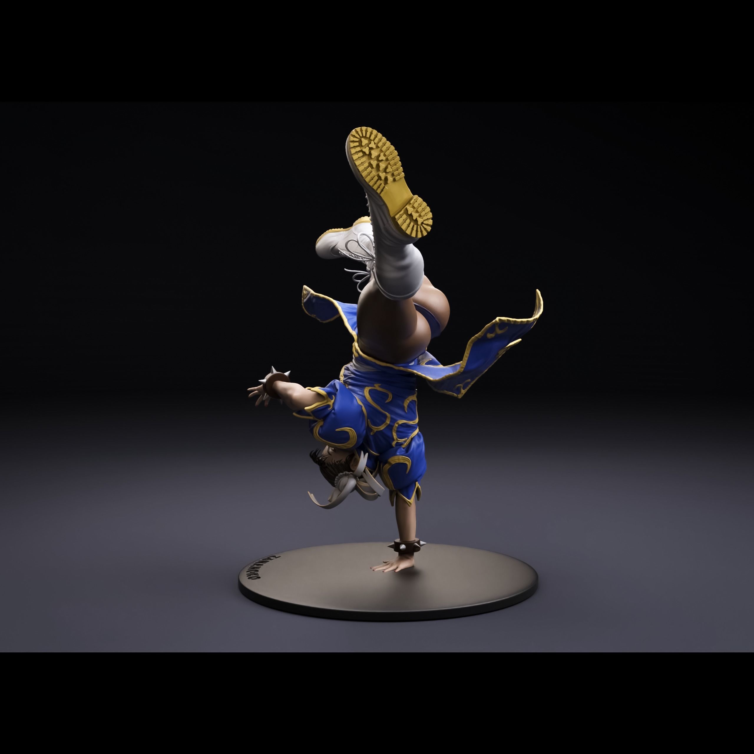 Chun-Li Spinning Bird Kick FanArt for 3D Print 3D print model_10