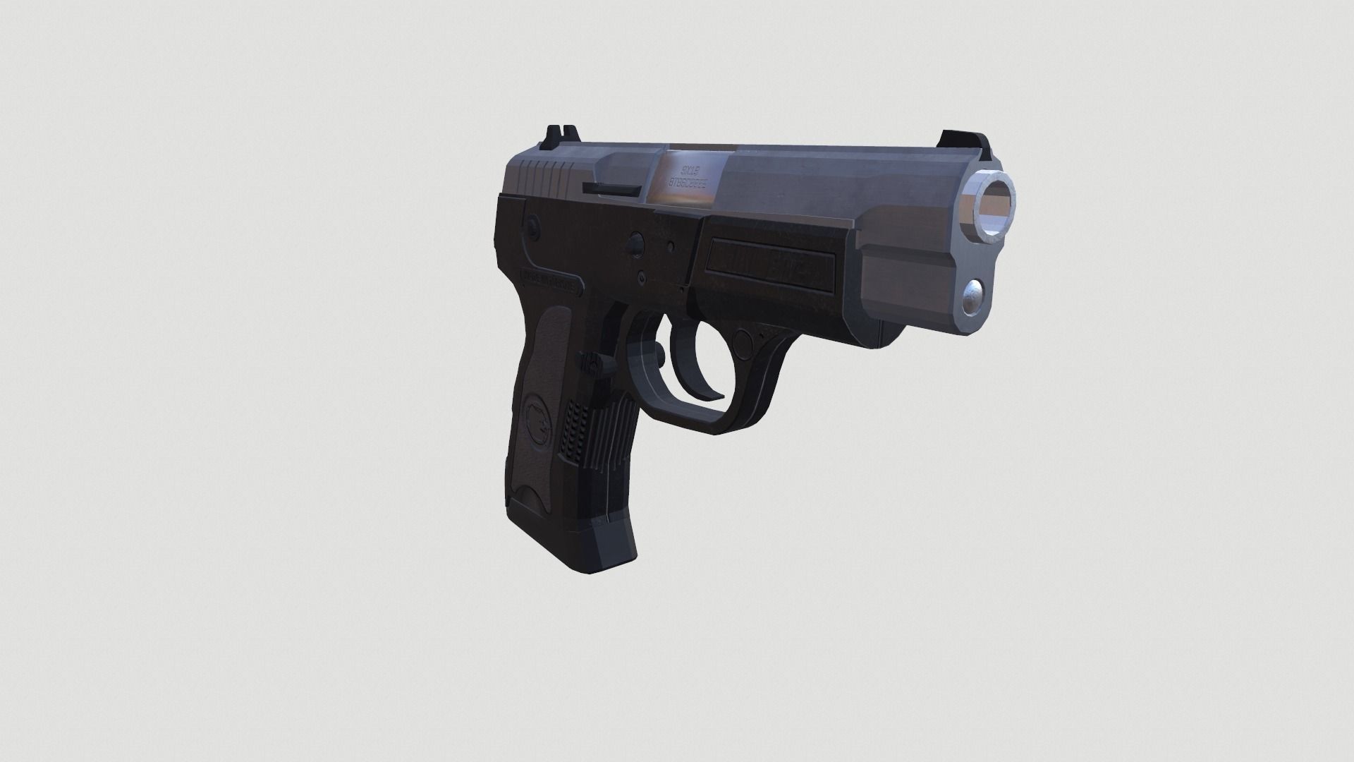 Low Poly Pistol BT 02  4 Colour Modern Weapons Low-poly 3D model_16