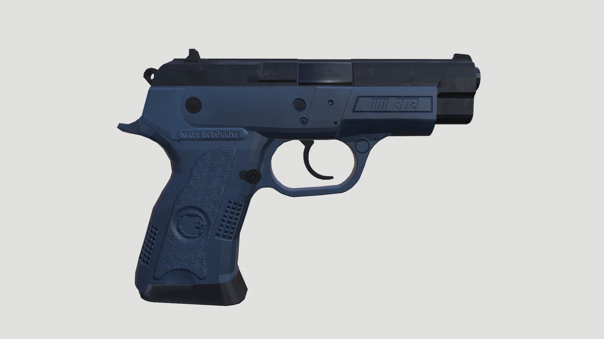 Low Poly Pistol BT 02  4 Colour Modern Weapons Low-poly 3D model_2