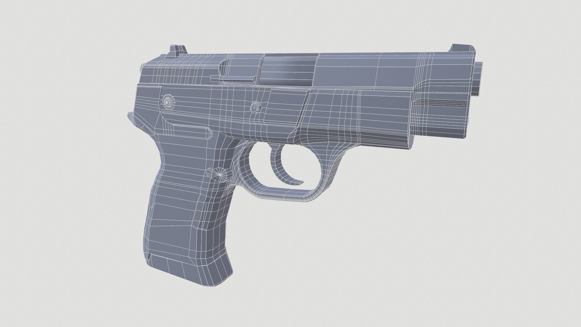 Low Poly Pistol BT 02  4 Colour Modern Weapons Low-poly 3D model_18