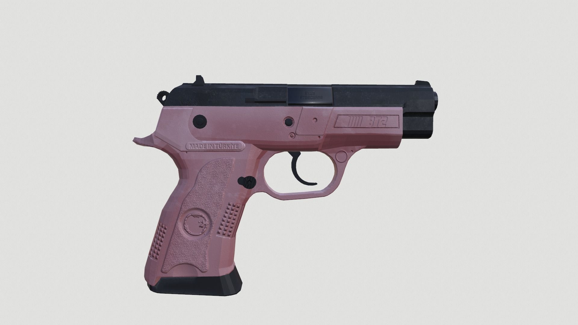Low Poly Pistol BT 02  4 Colour Modern Weapons Low-poly 3D model_6